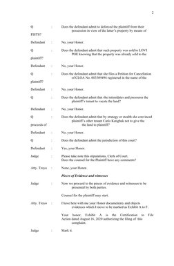 Pre-Trial Script for Civil Case | PDF | Judge | Witness