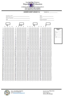 Grade 12 Answer Sheet Template | PDF | Further Education
