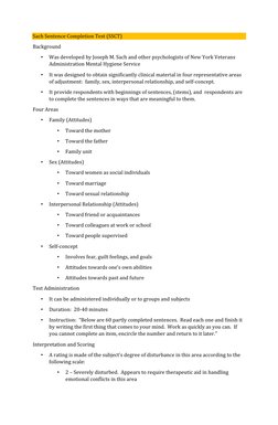 Sach Sentence Completion Test Overview | PDF | Interpersonal ...