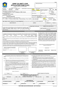 Pag-IBIG Calamity Loan Application Form | PDF | Loans | Interest
