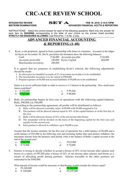 CRC-ACE REVIEW SCHOOL
    
INTEGRATED REVIEW