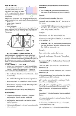 GOLDEN RATIO 
- two quantities are in the golden 
ratio if their ratio is the same as 
the ratio of their sum to the larger