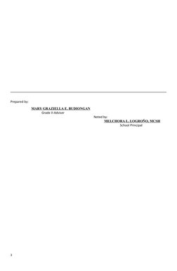 ________________________________________________________________________________
Prepared by: 
MARY GRAZIELLA E. BUDIONGAN
Gr