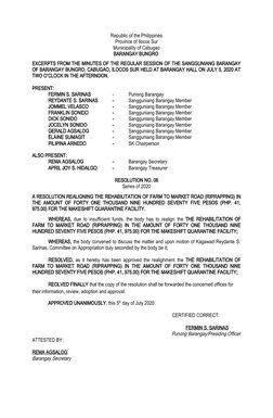 Barangay Fund Realignment Resolutions | PDF | Foods | Food And Drink