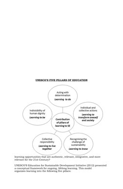 UNESCO’S FIVE PILLARS OF EDUCATION
How could we create educational environments that are able to provide 
learning opportunit