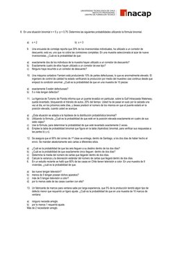 8.  En una situación binomial n = 5 y  p = 0,75. Determine las siguientes probabilidades utilizando la fórmula