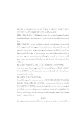 JUZGADO  DE  PRIMERA  INSTANCIA  DE  TRABAJO  Y  PREVISIÓN  SOCIAL  Y  DE  LO
ECONÓMICO COACTIVO DEL DEPARTAMENTO DE ALTA VER