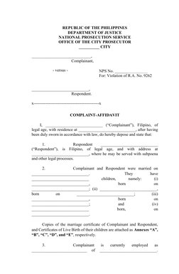 REPUBLIC OF THE PHILIPPINES
DEPARTMENT OF JUSTICE
NATIONAL PROSECUTION SERVICE
OFFICE OF THE CITY PROSECUTOR
__________ CITY