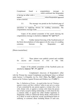 Complainant
 
found
 
a
 
congratulatory
 
message
 
in
____________________________ which confirmed that Respondent
is havin