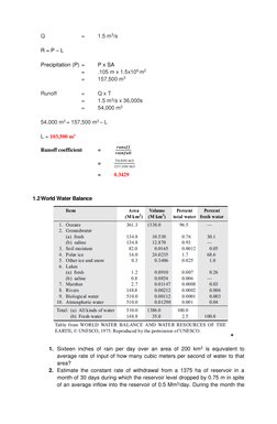 Wisconsin Water Calc Worksheet Example Water Budget Equation and Examples | PDF | Drainage Basin | Discharge ...