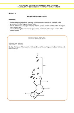 PHILIPPINE TOURISM, GEOGRAPHY, AND CULTURE 
BACHELOR OF SCIENCE IN HOSPITALITY MANAGEMENT