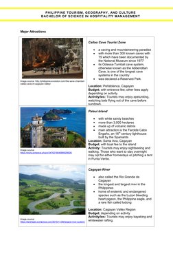 PHILIPPINE TOURISM, GEOGRAPHY, AND CULTURE 
BACHELOR OF SCIENCE IN HOSPITALITY MANAGEMENT