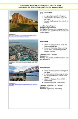 PHILIPPINE TOURISM, GEOGRAPHY, AND CULTURE 
BACHELOR OF SCIENCE IN HOSPITALITY MANAGEMENT