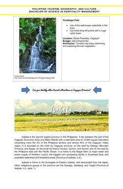 PHILIPPINE TOURISM, GEOGRAPHY, AND CULTURE 
BACHELOR OF SCIENCE IN HOSPITALITY MANAGEMENT