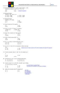 Mechanical Engineering Algebra Review | PDF | Quadratic Equation ...