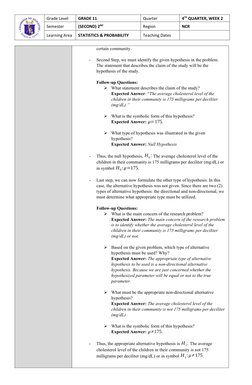 Hypothesis Testing in Grade 11 Statistics | PDF | Statistical ...