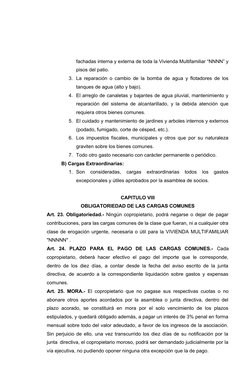 fachadas interna y externa de toda la Vivienda Multifamiliar “NNNN” y
pisos del patio.
3. La reparación o cambio de la bomba
