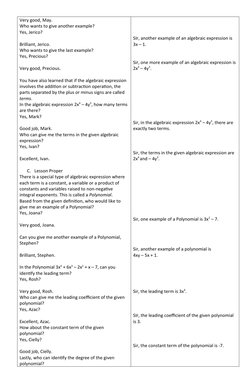 Grade 7 Polynomials Lesson Plan | PDF | Polynomial | Algorithms