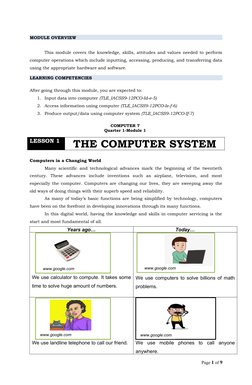 Grade 7 ICT Computer Module 1 | PDF | Computer Data Storage | Input/Output