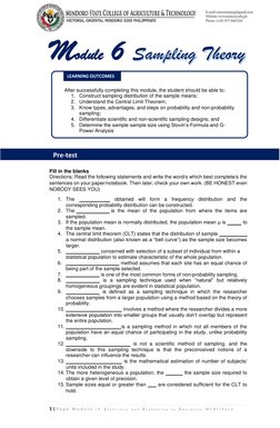 1 | P a g e  M o d u l e  i n  S t a t i s t i c s  a n d  E v a l u a t i o n  i n  E d u c a t i o n  M C B r i ñ o s a