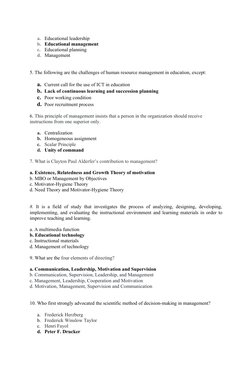 MAED Comprehensive Exam Reviewer | PDF | Employment | Human Resources