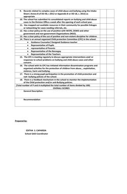 Child Protection Policy Checklist | PDF | Bullying | Teachers