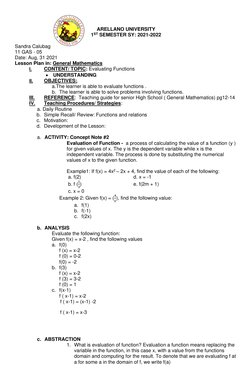 ARELLANO UNIVERSITY 
1ST SEMESTER SY: 2021-2022 
 
Sandra Calubag 
11 GAS - 05 
Date: Aug, 31 2021   
Lesson Plan in: Gen
