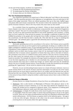ETHICS 
 
   5 
MORALITY 
At the end of this chapter, students are expected to; 
1. To know the Two Fundamental Questions