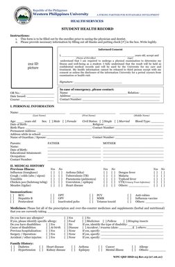 Student Health Record Format Student Health Record Form | PDF | Immunology | Medical Specialties