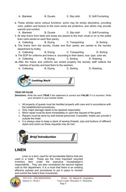 Housekeeping Linen and Laundry Guide | PDF | Laundry | Curtain