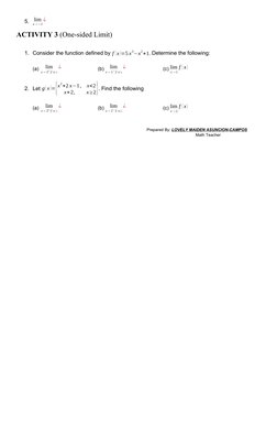 Basic Calculus 11: Limits Module 1 | PDF | Function (Mathematics ...