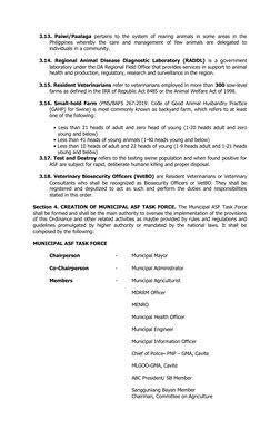 3.13.  Paiwi/Paalaga  pertains to the system of rearing animals in some areas in the
Philippines  whereby  the  care  and  ma