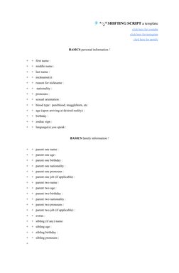 Shifting Script Template Guide | PDF