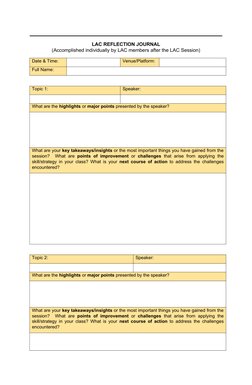 LAC Session Reflection Journal Template | PDF | Career & Growth | Business