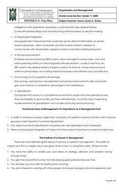 Overview of Functional Areas in Management | PDF | Business ...