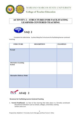College of Teacher Education 
 
 
 
 
 
  
 
 
 
 
6 
Prepared by: Madeline T. Fernando, Eva B. Macugay and Rose Francis E. M