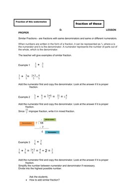 Grade 4 Lesson Plan: Adding Fractions | PDF | Behavior Modification ...