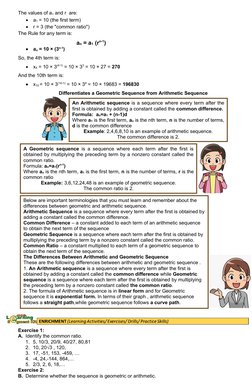 The values of a1 and r  are:

a1 = 10 (the first term)

r = 3 (the "common ratio")
The Rule for any term is: 
an = a1 (rn-1