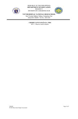 REBUBLIC OF THE PHILIPPINES
DEPARTMENT OF EDUCATION
REGION V
DIVISION OF CAMARINES SUR
VICTOR BERNAL NATIONAL HIGH SCHOOL
San