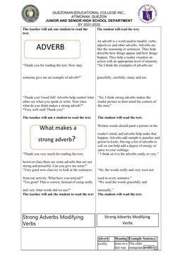 QUEZONIAN EDUCATIONAL COLLEGE INC.,
ATIMONAN, QUEZON
JUNIOR AND SENIOR HIGH SCHOOL DEPARTMENT
SY 2021-2022
The teacher will a