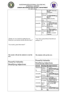QUEZONIAN EDUCATIONAL COLLEGE INC.,
ATIMONAN, QUEZON
JUNIOR AND SENIOR HIGH SCHOOL DEPARTMENT
SY 2021-2022
“Thank you very mu