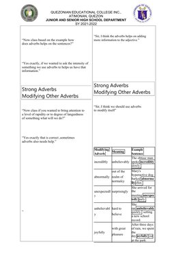 QUEZONIAN EDUCATIONAL COLLEGE INC.,
ATIMONAN, QUEZON
JUNIOR AND SENIOR HIGH SCHOOL DEPARTMENT
SY 2021-2022
“Now class based o
