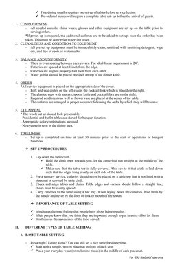 Basic Table Setup Guidelines | PDF | Tableware | Cuisine