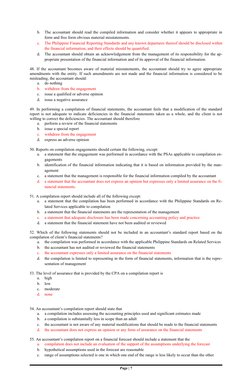 b.
The accountant should read the compiled information and consider whether it appears to appropriate in
form and free form o