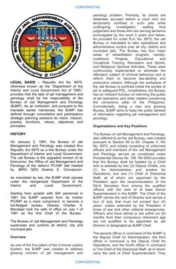 CONFIDENTIAL
LEGAL  BASIS –  Republic  Act  No.  6975,
otherwise  known  as  the  “Department  of  the
Interior and Local Gov