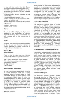 CONFIDENTIAL
In  line  with  it's  mission,  the  Jail  Bureau
endeavors to perform the following functions:
Formulate  polic