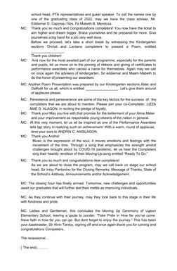 Emcee Script for Moving Up Ceremony | PDF | Career & Growth