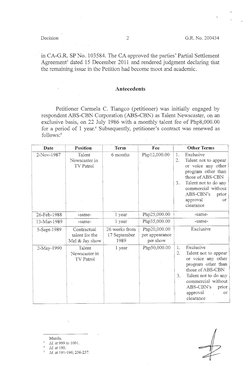 Decision 
2 
G.R. No. 200434 
in CA-G.R. SP No. 103584. The CA approved the parties' Partial Settlement 
Agreement' dated 15