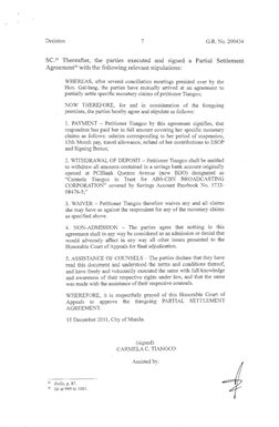 Decision 
7 
G.R. No. 200434 
SC.28 Thereafter, the parties executed and signed a Partial Settlement 
Agreement29 with the fo