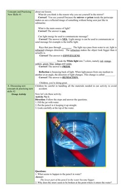 Concepts and Practicing 
New Skills #1
about our lesson.
     What do you think is the reason why you see yourself in the mir